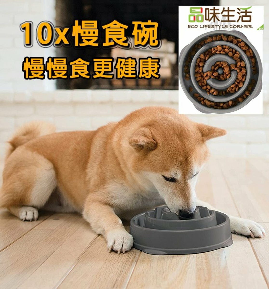 Outward Hound -倍慢速好玩慢食碗(灰)(中)