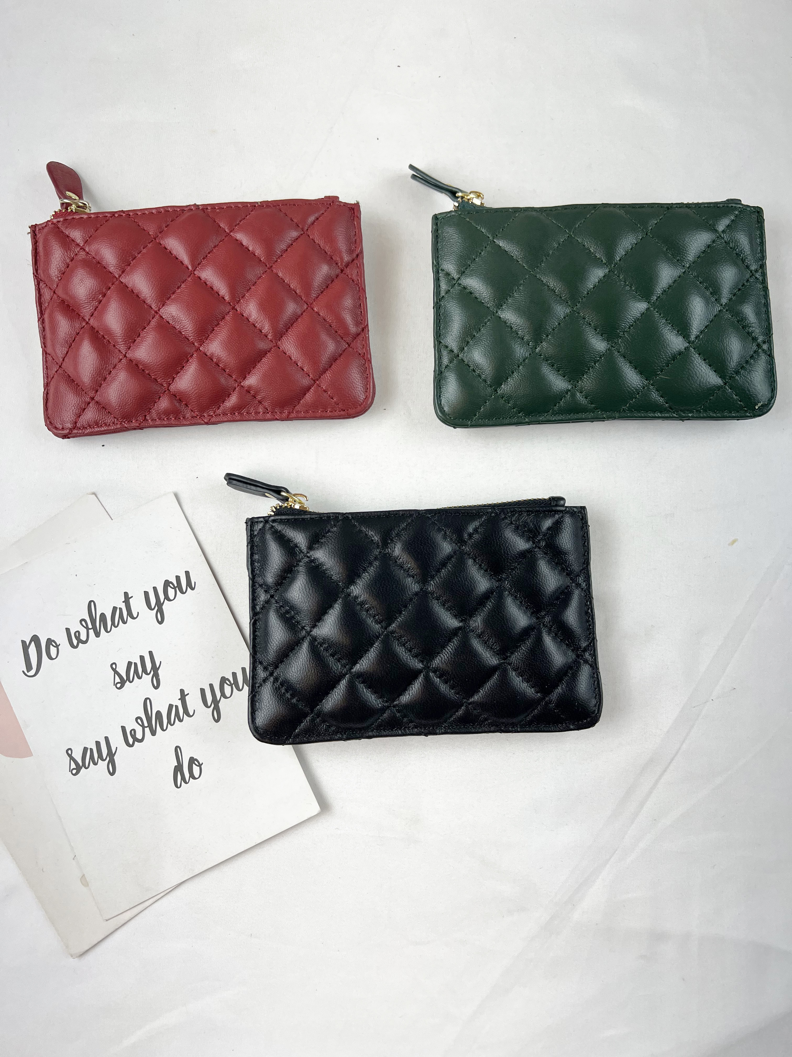 韓國菱格紋小羊皮卡夾 / 卡包 #015