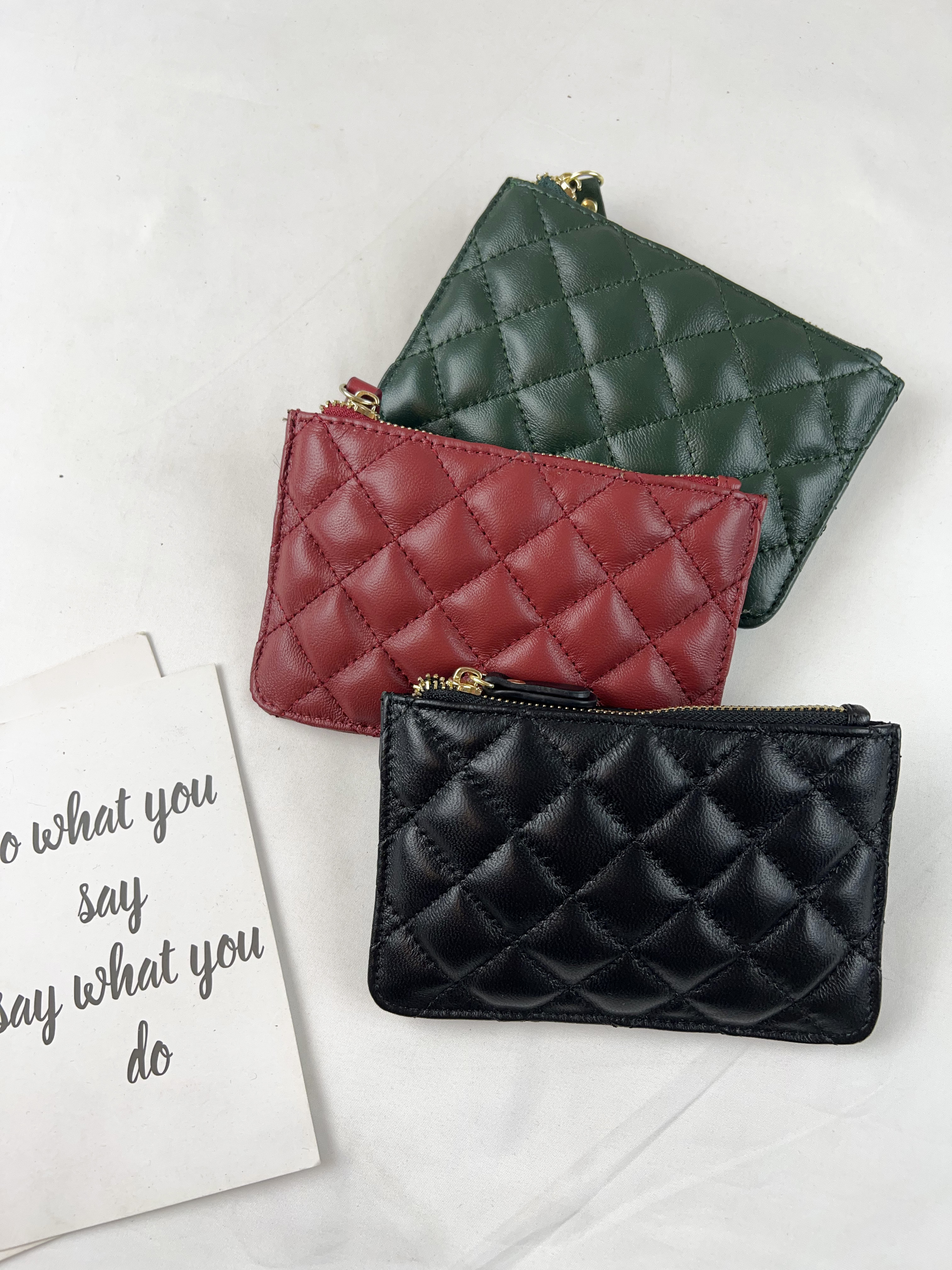 韓國菱格紋小羊皮卡夾 / 卡包 #015