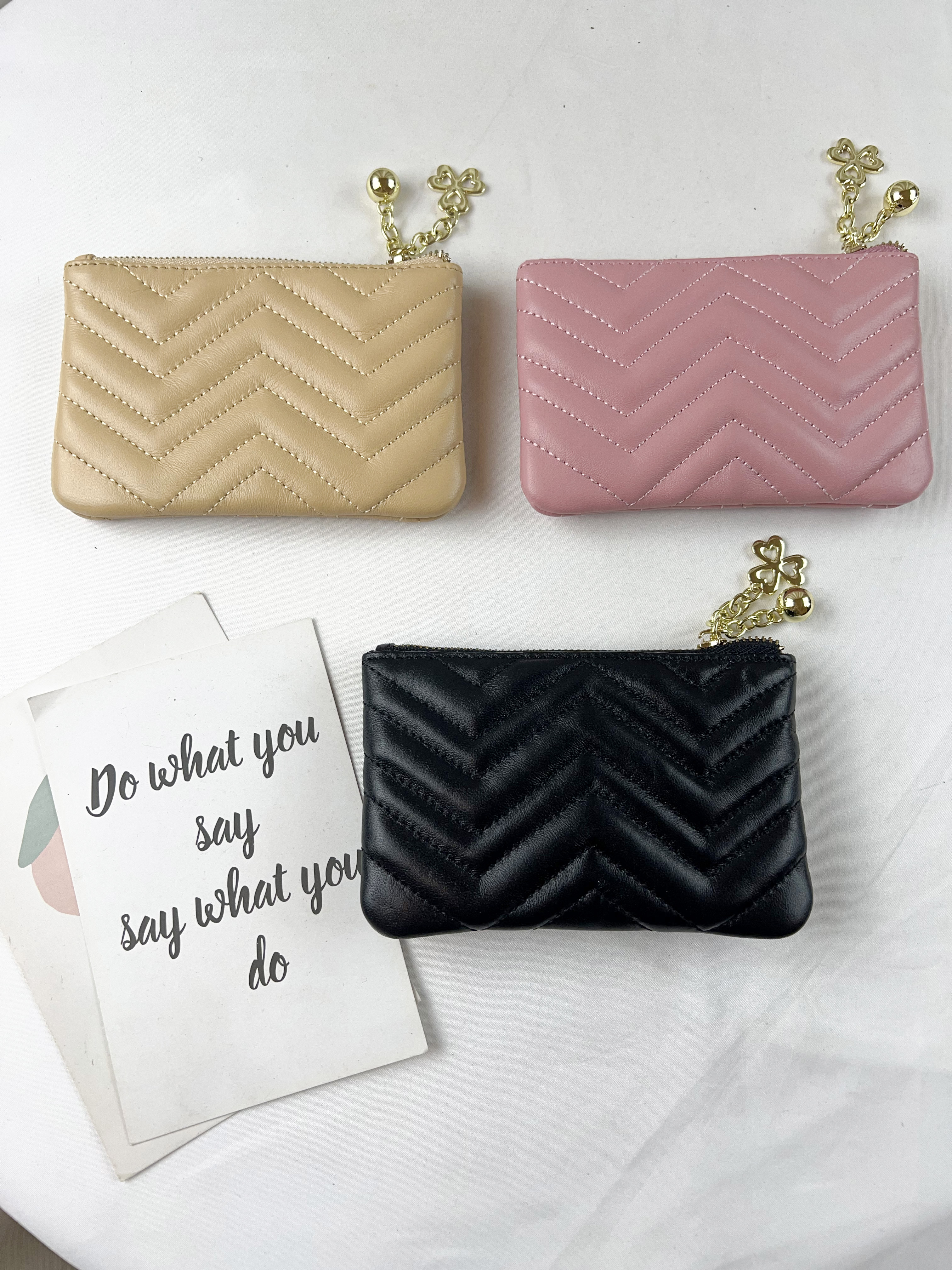 韓國波浪紋小羊皮卡夾 / 卡包 #003