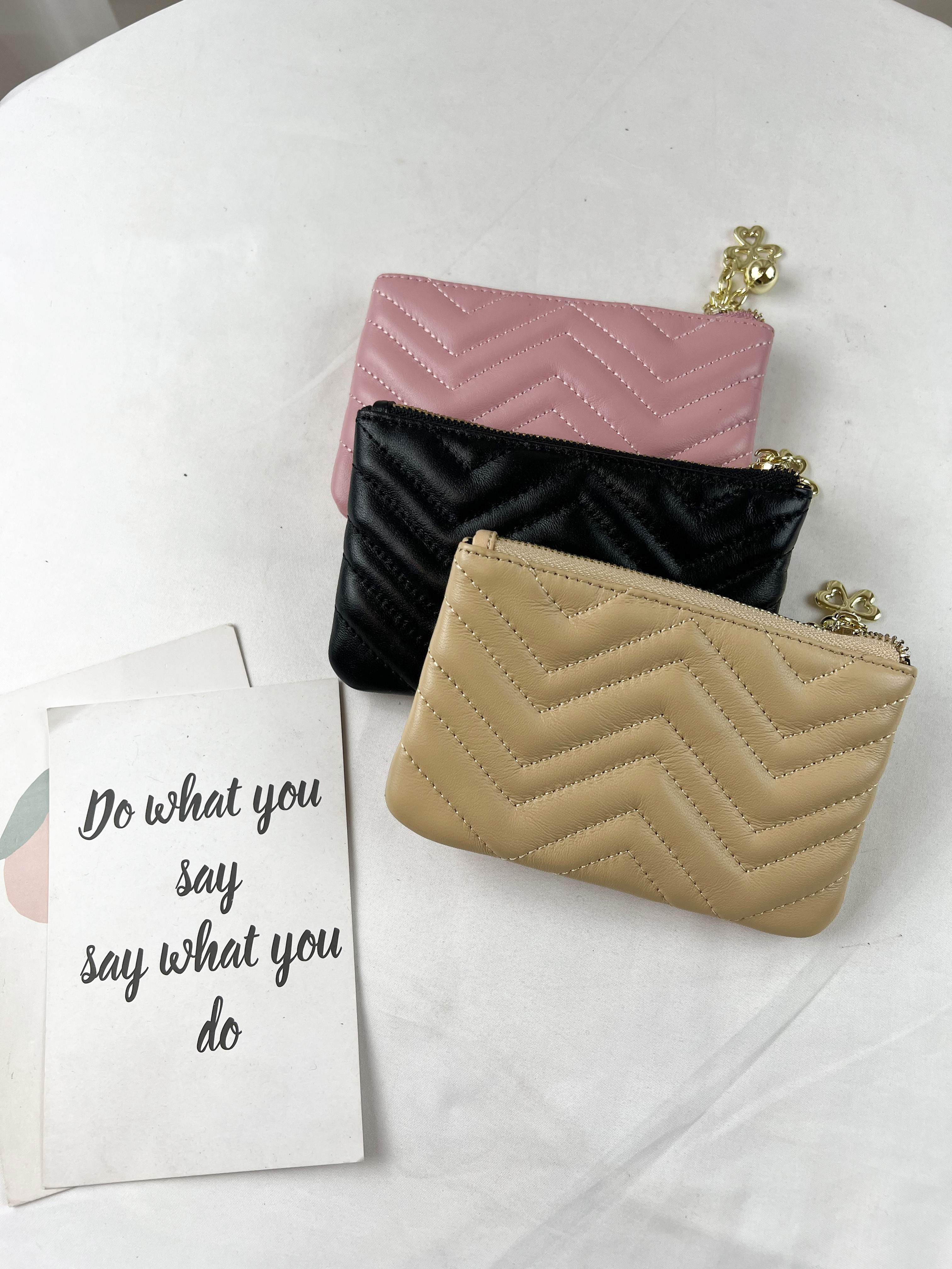 韓國波浪紋小羊皮卡夾 / 卡包 #003