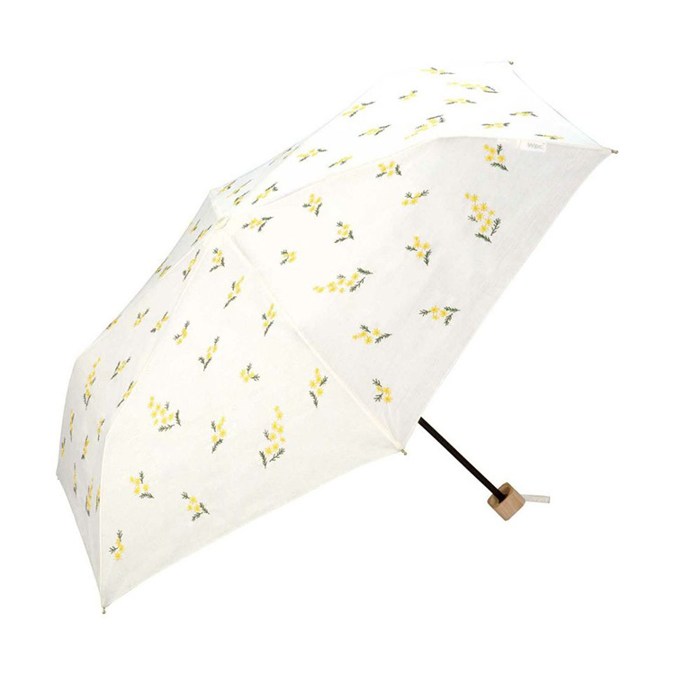 Special offer Wpc.- Japanese embroidery Parasol Mini Folding Umbrella (Black / Off White) (801-9516)  (No Return and Refund for Discount Item)