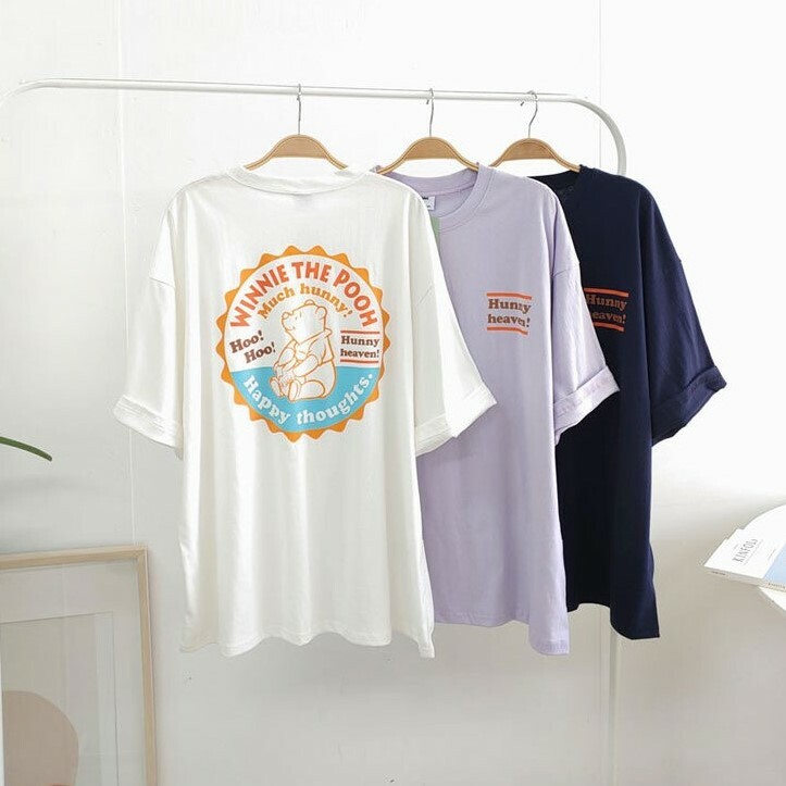 【現貨】正韓製 小熊維尼太陽後背oversize T恤