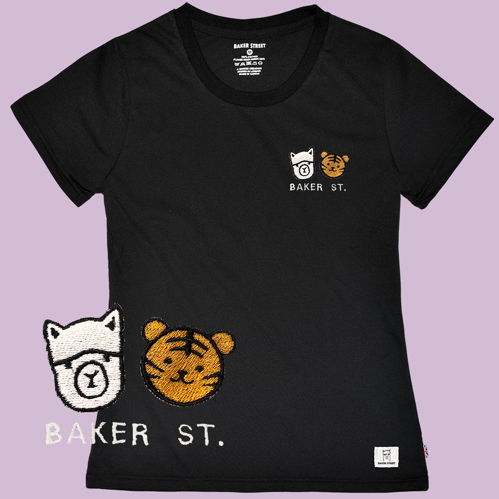 Embroidery-虎虎好朋友 刺繡 女版短袖T恤