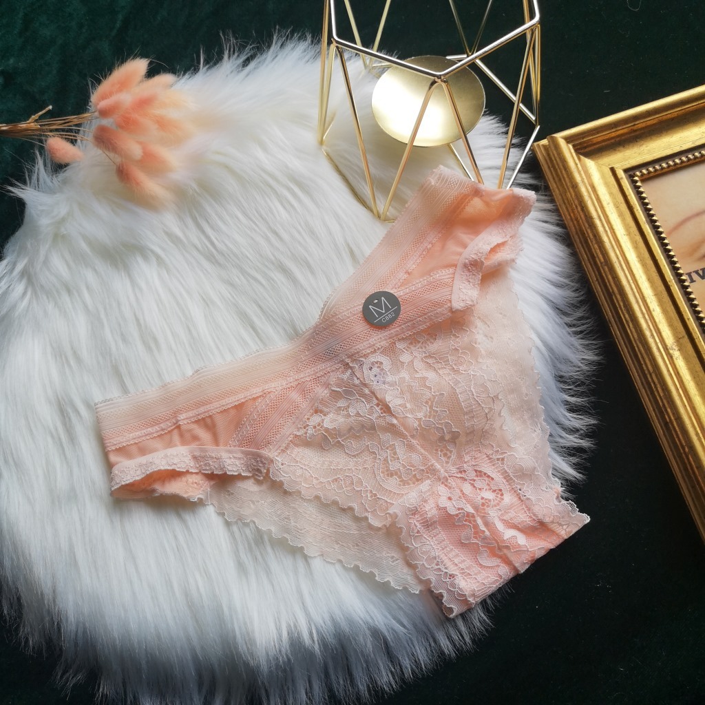 蕾絲交叉簍空低腰內褲(黑/粉/寶藍/淺藍/軍綠)