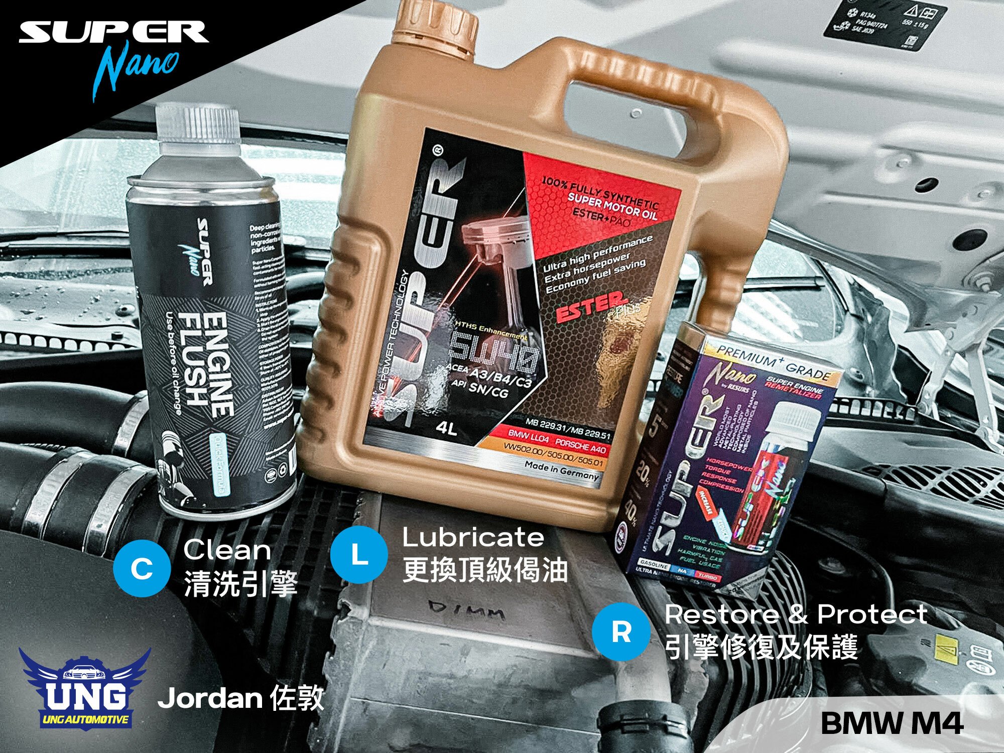 BMW M4 Professional Oil Service Package – Lubricate, Restore & Protect engine + Car Disinfection
