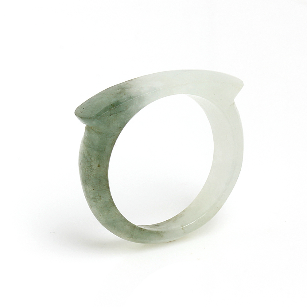 【雅紅珠寶】青山綠水天然白翡綠翠馬鞍戒-#12-R0393