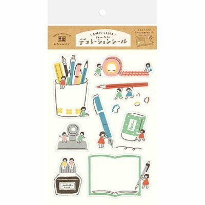 文具女孩 可書寫模造大貼紙 手帳貼紙｜日本古川紙工