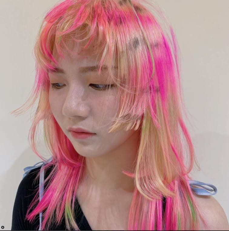 美髮設計師妮莎特殊色作品-粉紅色