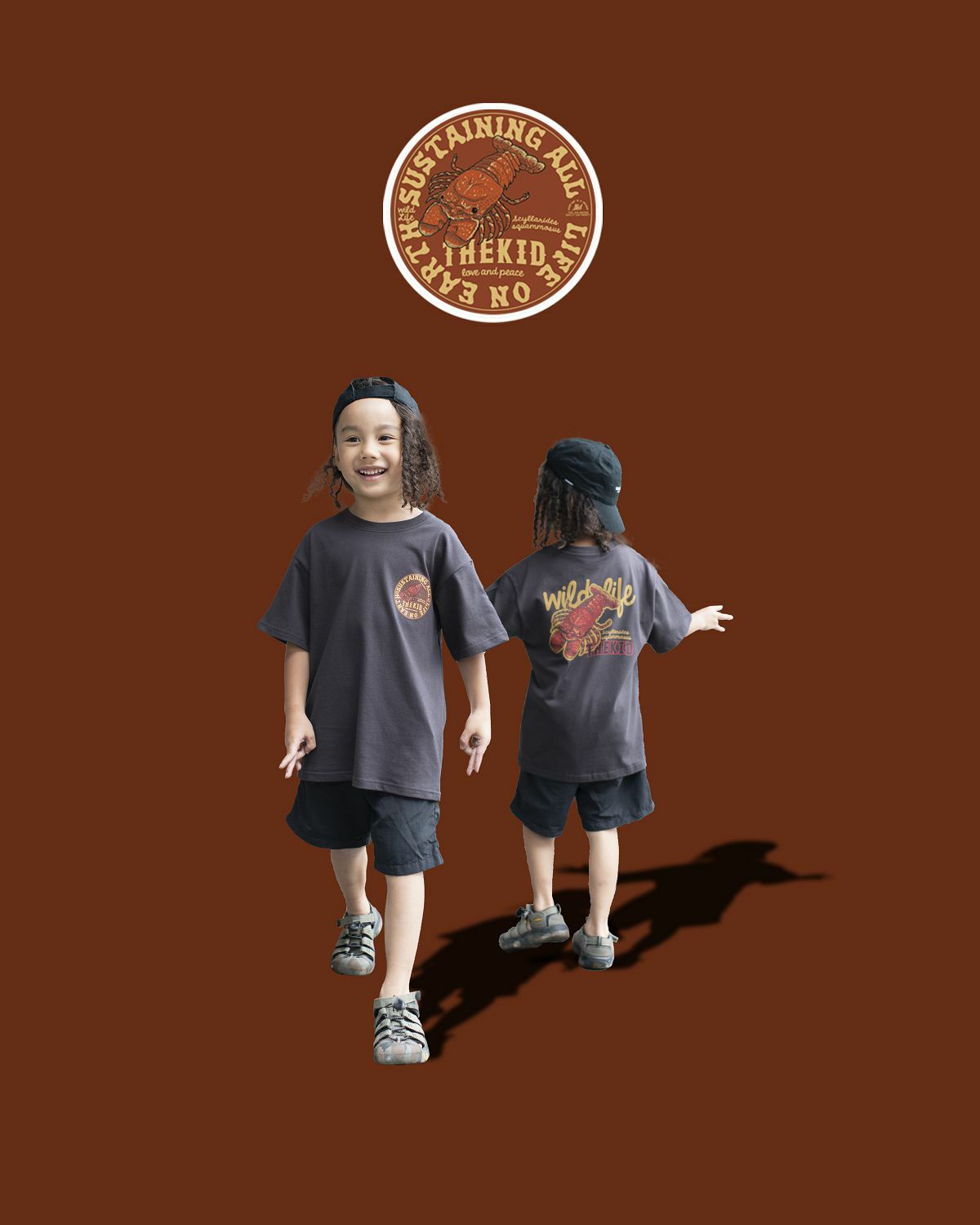 KID ® 復刻動物系列 海戰車標語 童裝短T