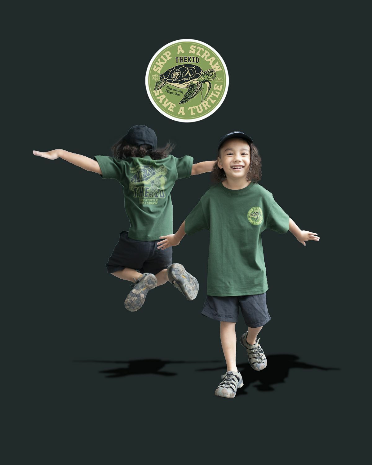 KID ® 復刻動物系列 海龜標語 童裝短T