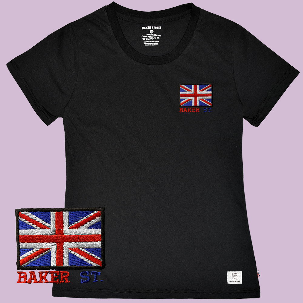 Embroidery-Union Jack 英國國旗 刺繡 女版短T