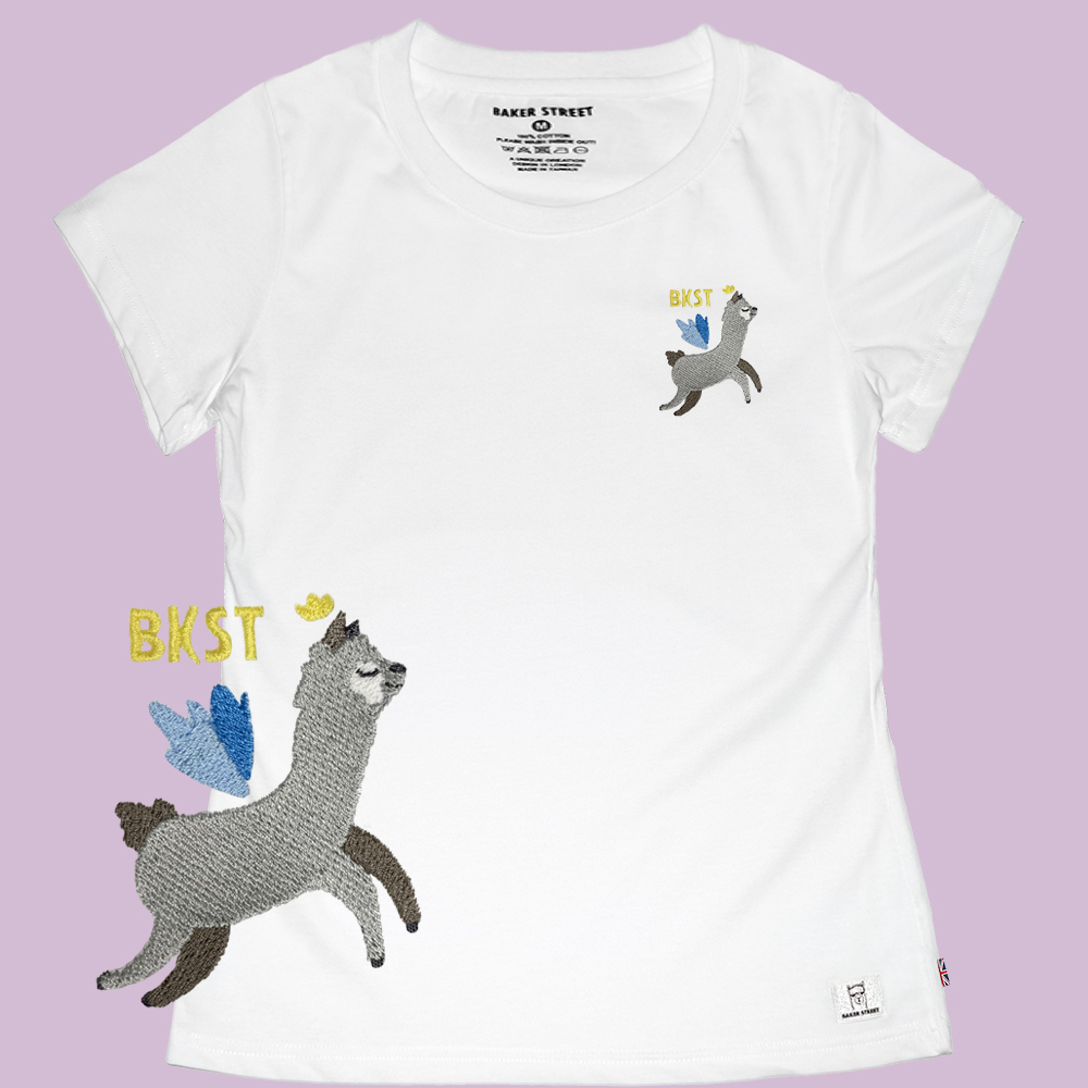 Embroidery-飛天羊 刺繡 女版短袖T恤