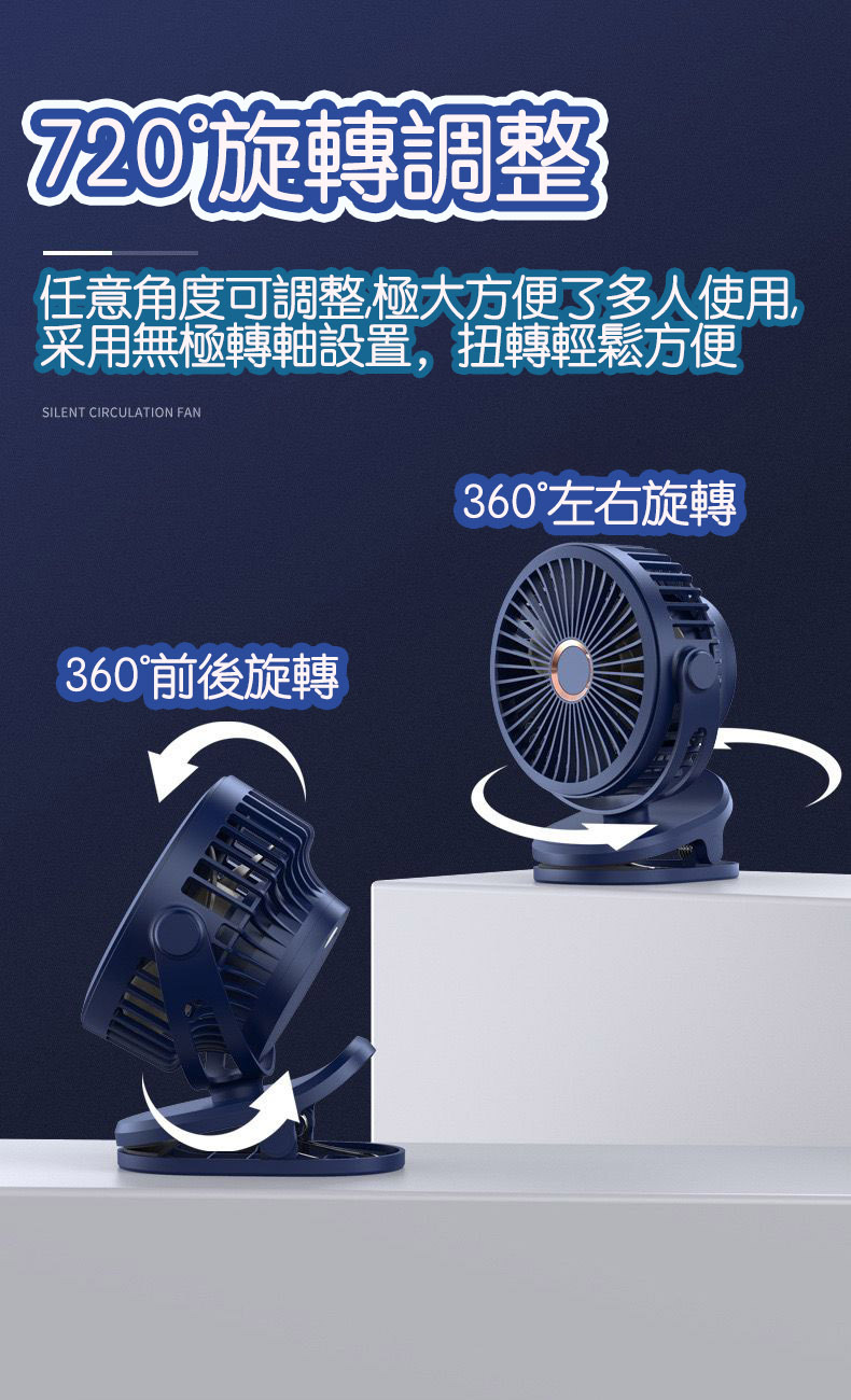 無極轉軸USB夾子風扇 (3色選擇)