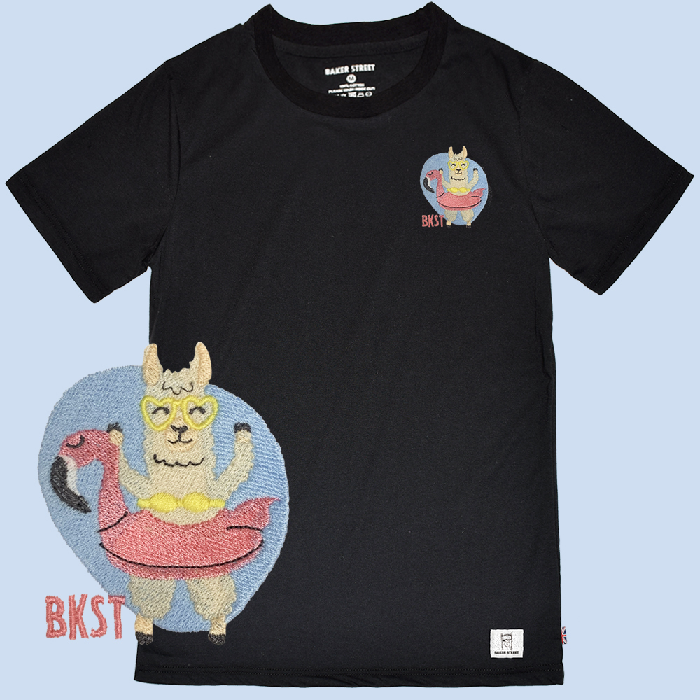 Embroidery-海灘羊 刺繡 短袖T恤