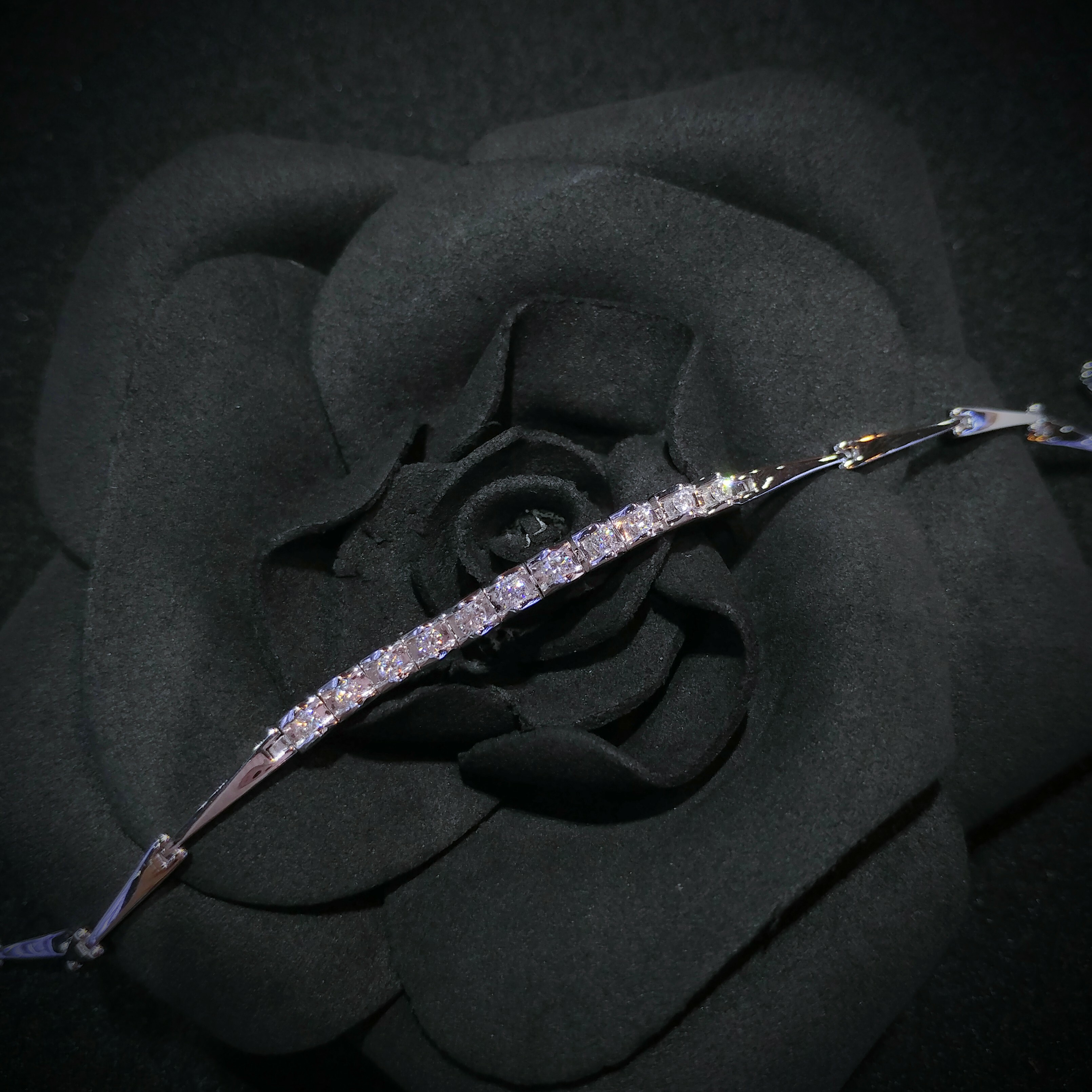 全新18K白金33份鑽石手鍊