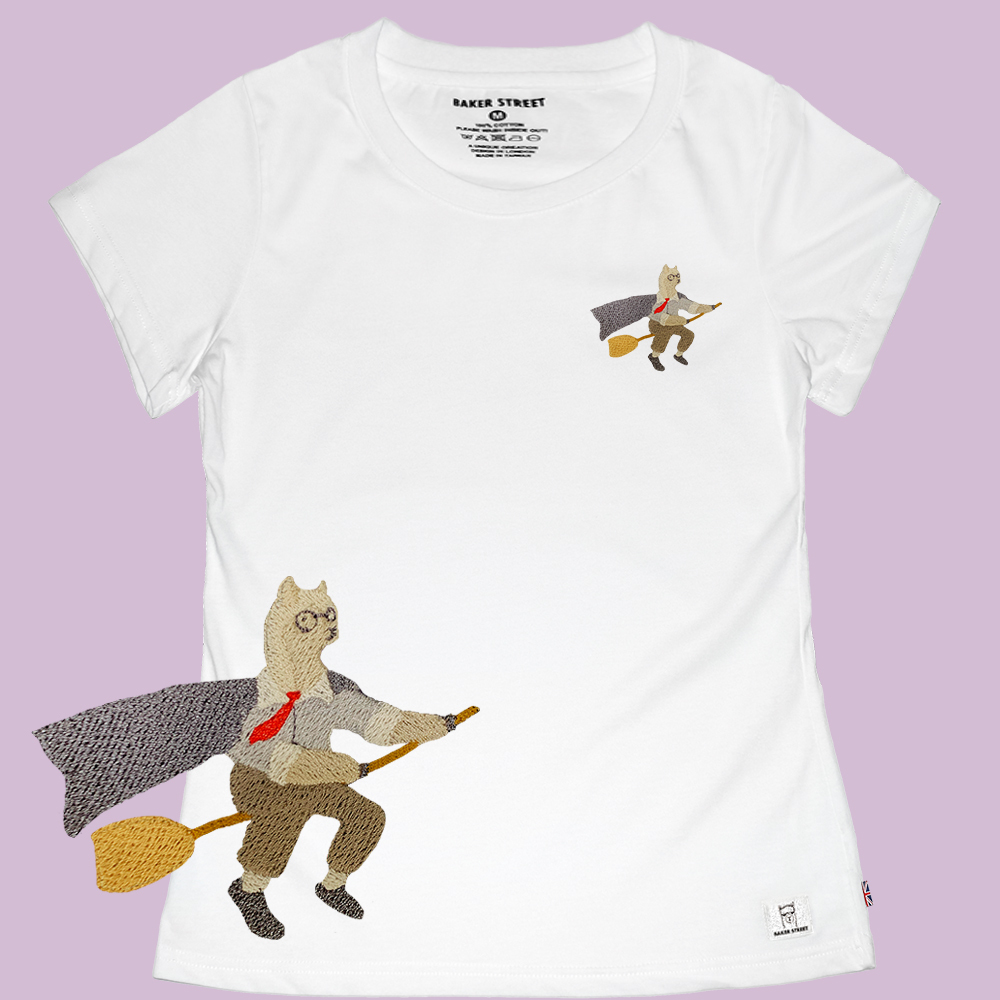 Embroidery-Harry Alpoter 哈利波駝 刺繡 女版短T