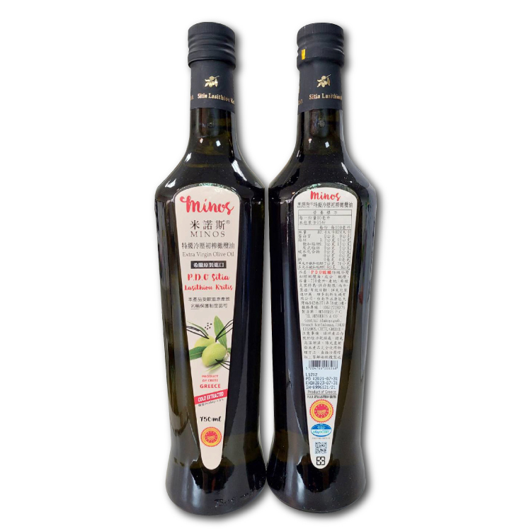 【米諾斯MINOS】P.D.O認證特級冷壓初榨橄欖油3入(750ml/入)優惠組