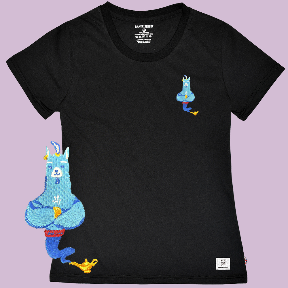 Embroidery-Genie alpaca 刺繡 女版短T