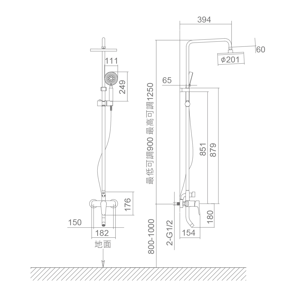 恆潔衛浴 龍頭推薦型號 HMF-2000-82 淋浴大花灑 *