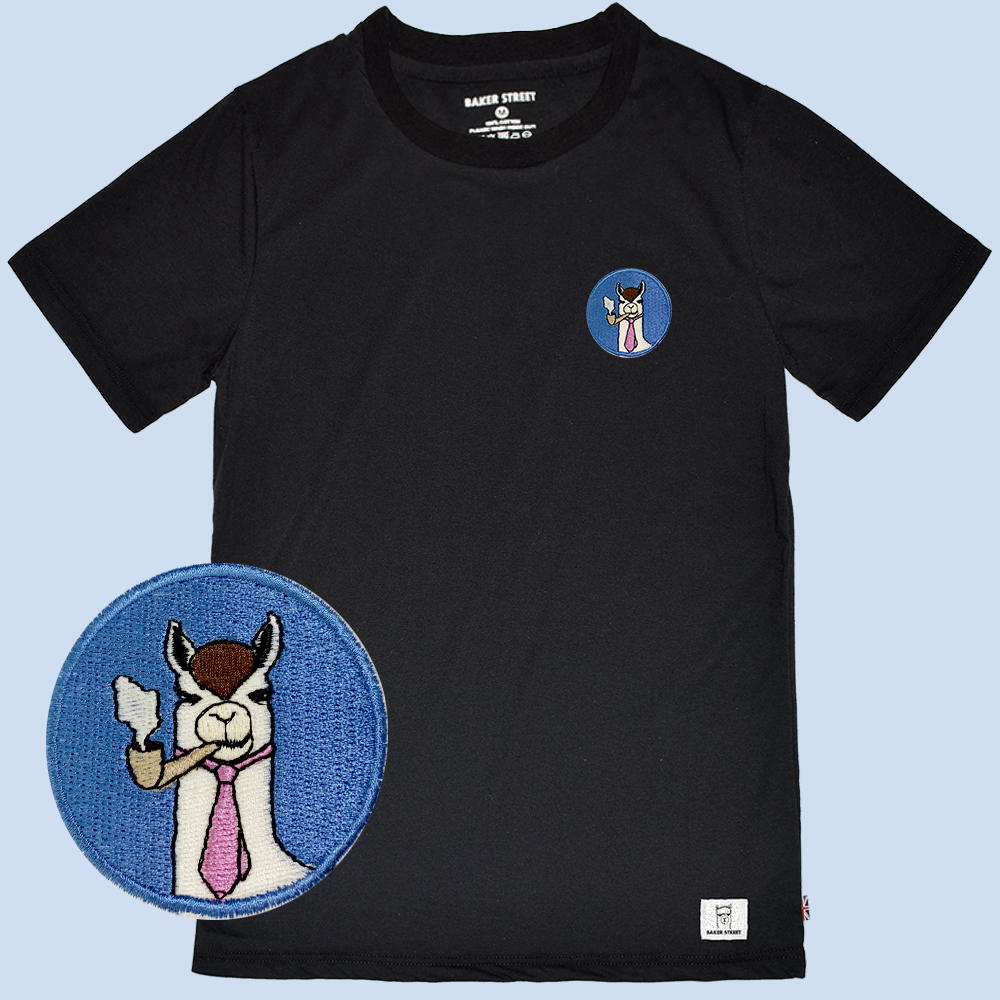 Embroidery-Smokin' Alpaca 藍圈煙斗 刺繡 短T