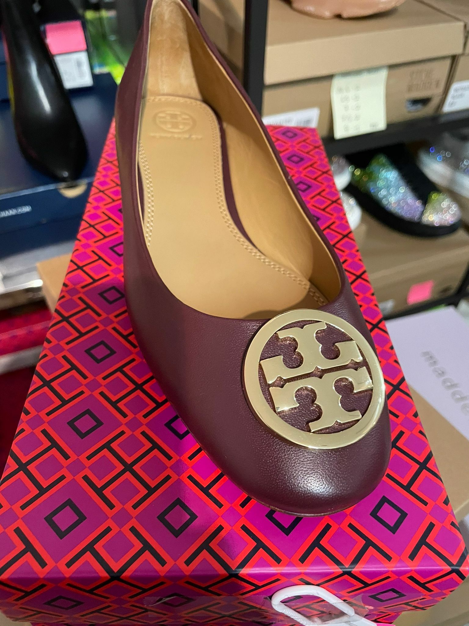 [S] TORY BURCH BENTON 2.25MM BALLET-NAPPA LEATHER,8.5, 64086-613 (STB665)