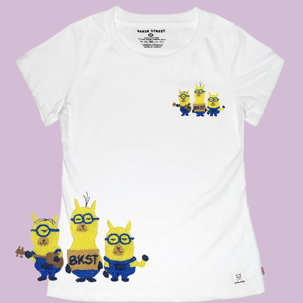 Embroidery-Minipacas 小兵駝 刺繡 女版短T