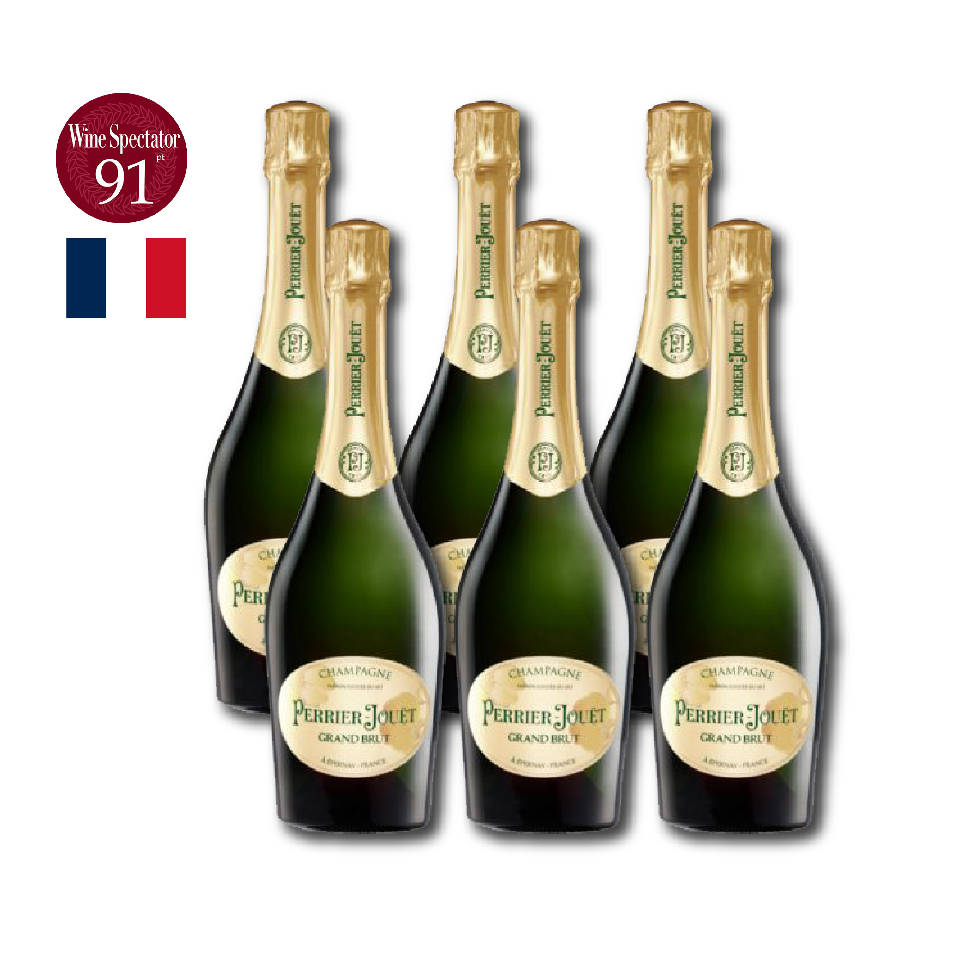 (WS91) 巴黎之花香檳 Perrier Jouet Grand Brut NV 750ml PJ (6支裝) [3113880105110*6]
