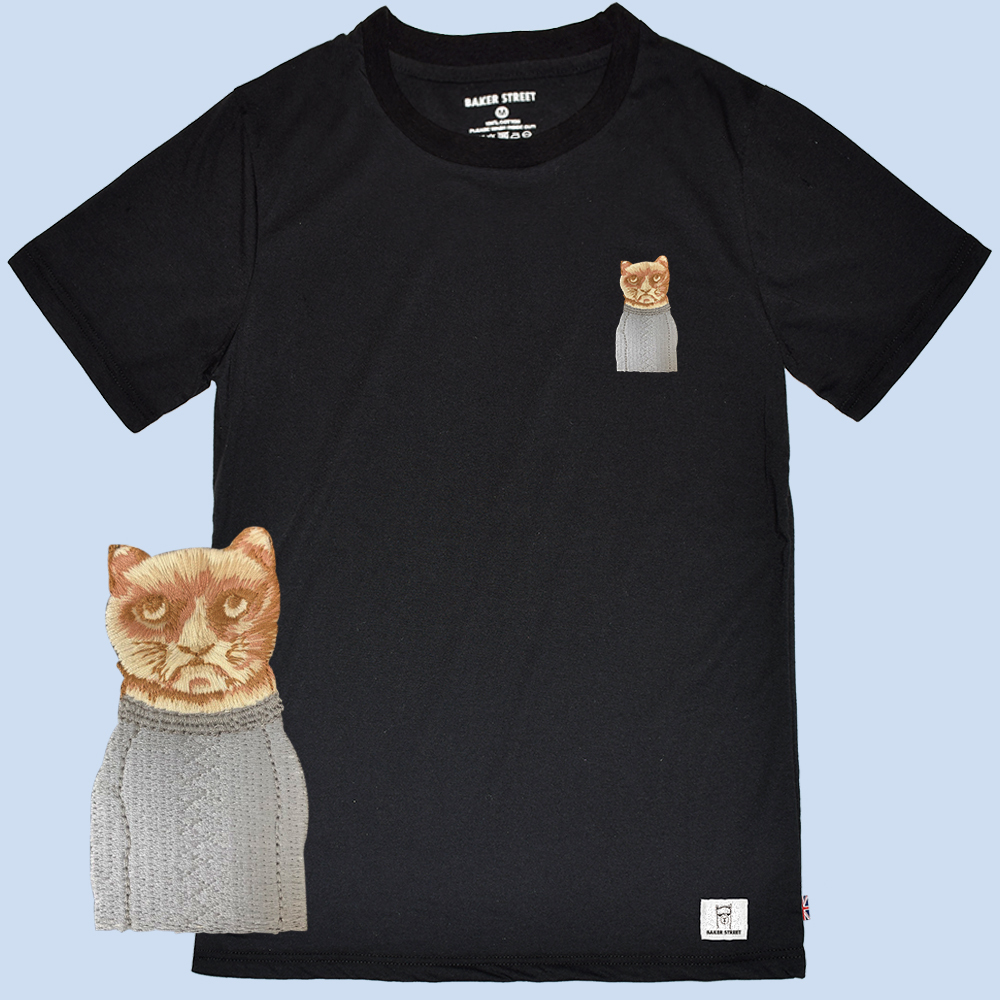 Embroidery-Angry Cat  刺繡 短袖T恤