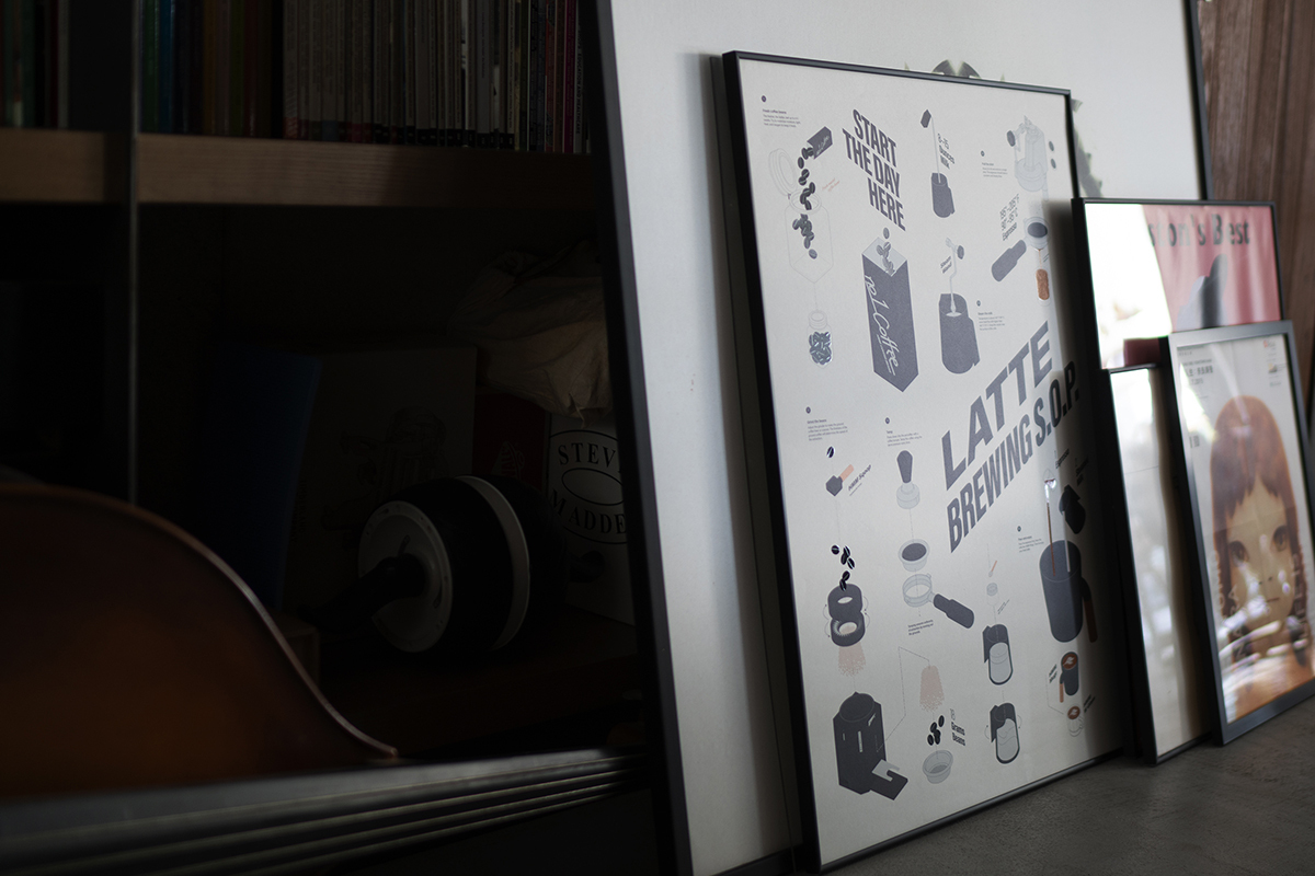 HMM義式拿鐵海報,韓系海報,咖啡海報,居家海報