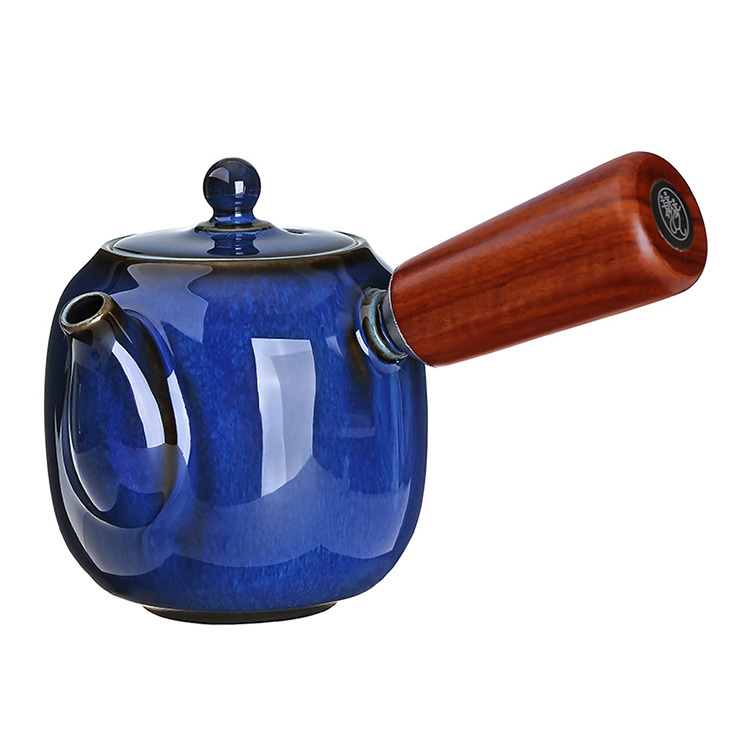 藍翠玉兔毫釉手把壺(200ml)