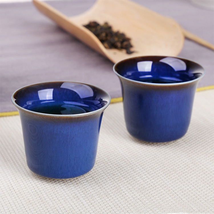 藍翠玉兔毫釉單杯(50ml)-2入