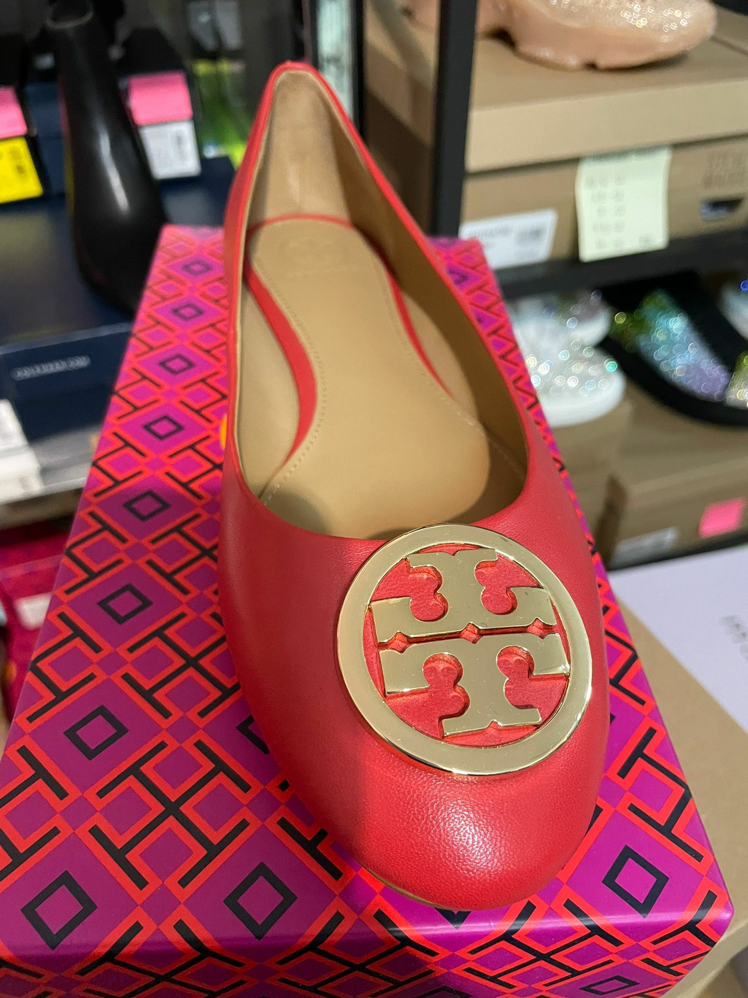 [S] TORY BURCH BENTON 2 BALLET FLAT NAPPA LEATHER, 64090-620 (STB18)