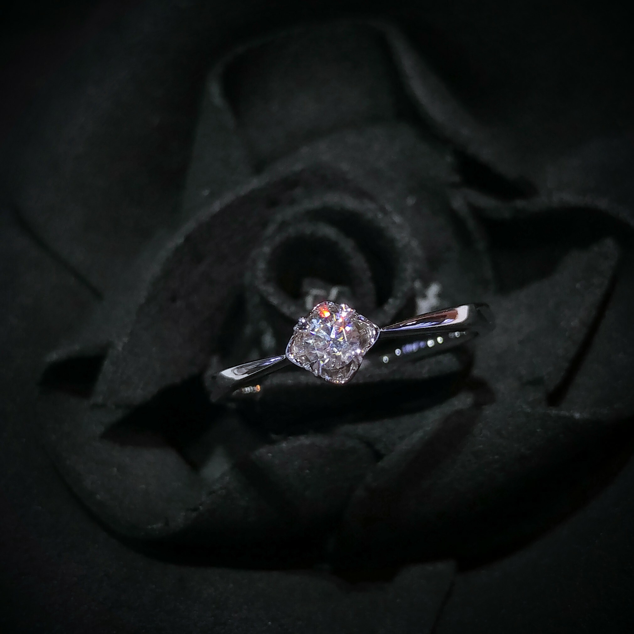 全新18K白金【單粒12份鑽石】戒指