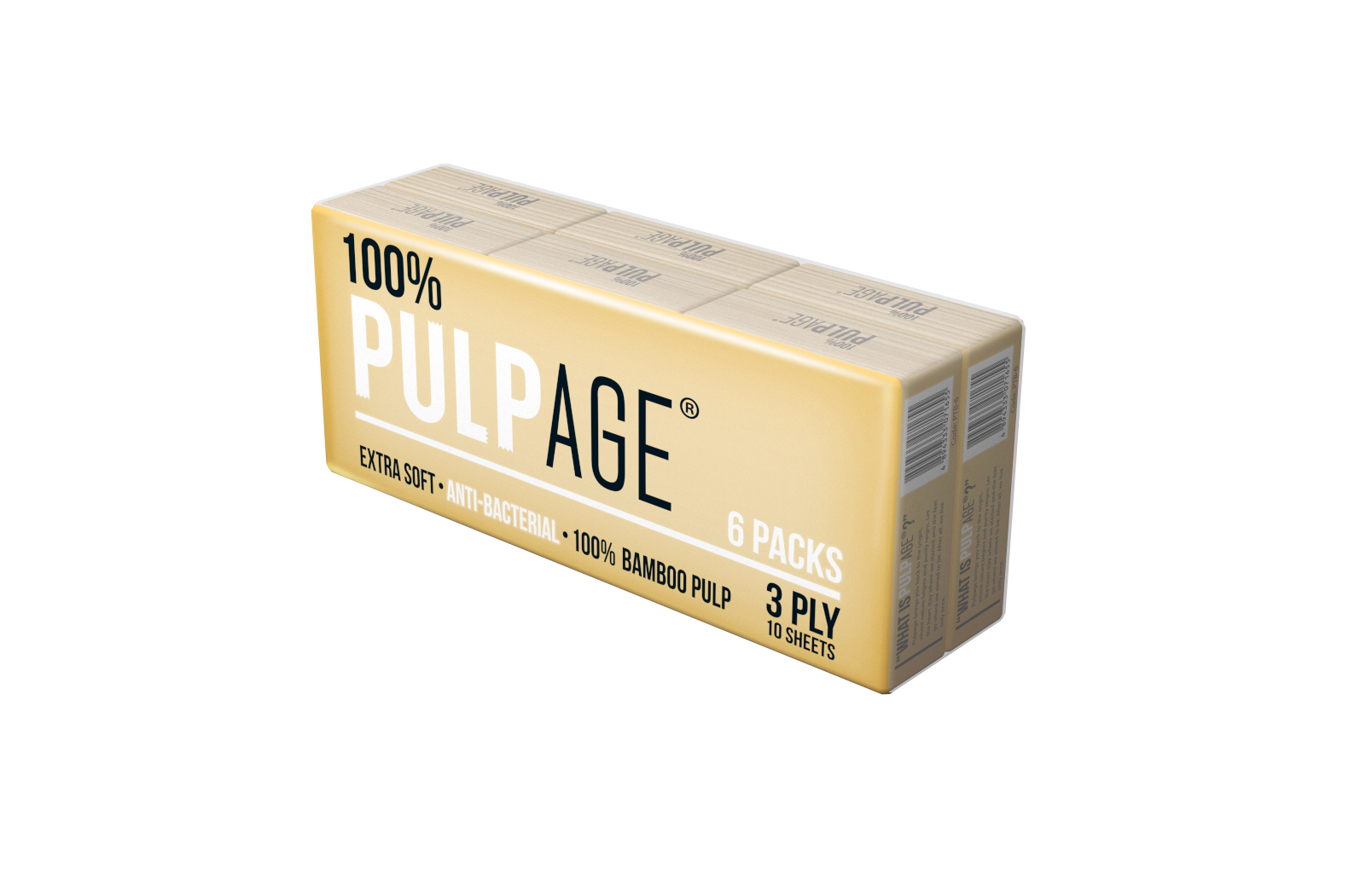 PULPAGE 純竹漿三層迷你紙手巾(一條6包)