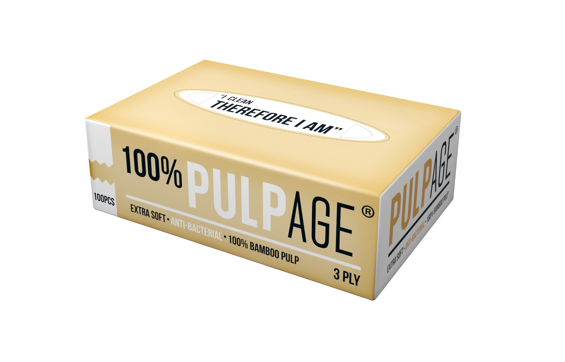 PULPAGE 純竹漿抽取式面紙硬盒裝 (一盒100張)