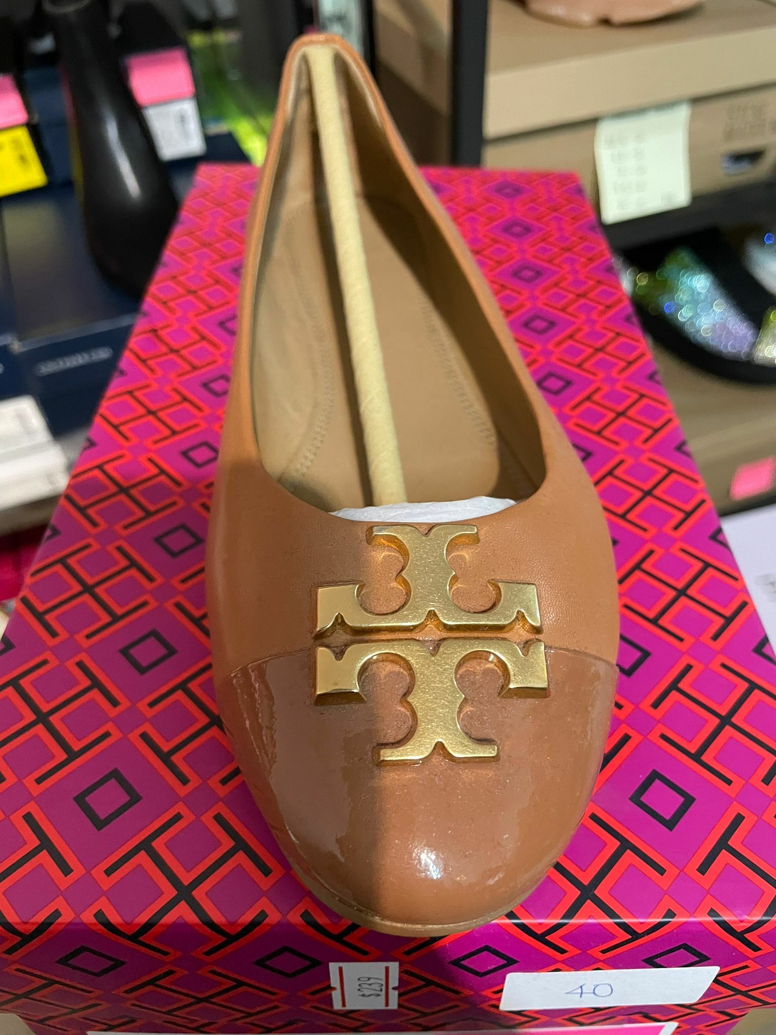 [S] TORY BURCH EVERLY BALLET NAPPA LEATHER/PATENT LEATHER, 60226-210 (STB14)