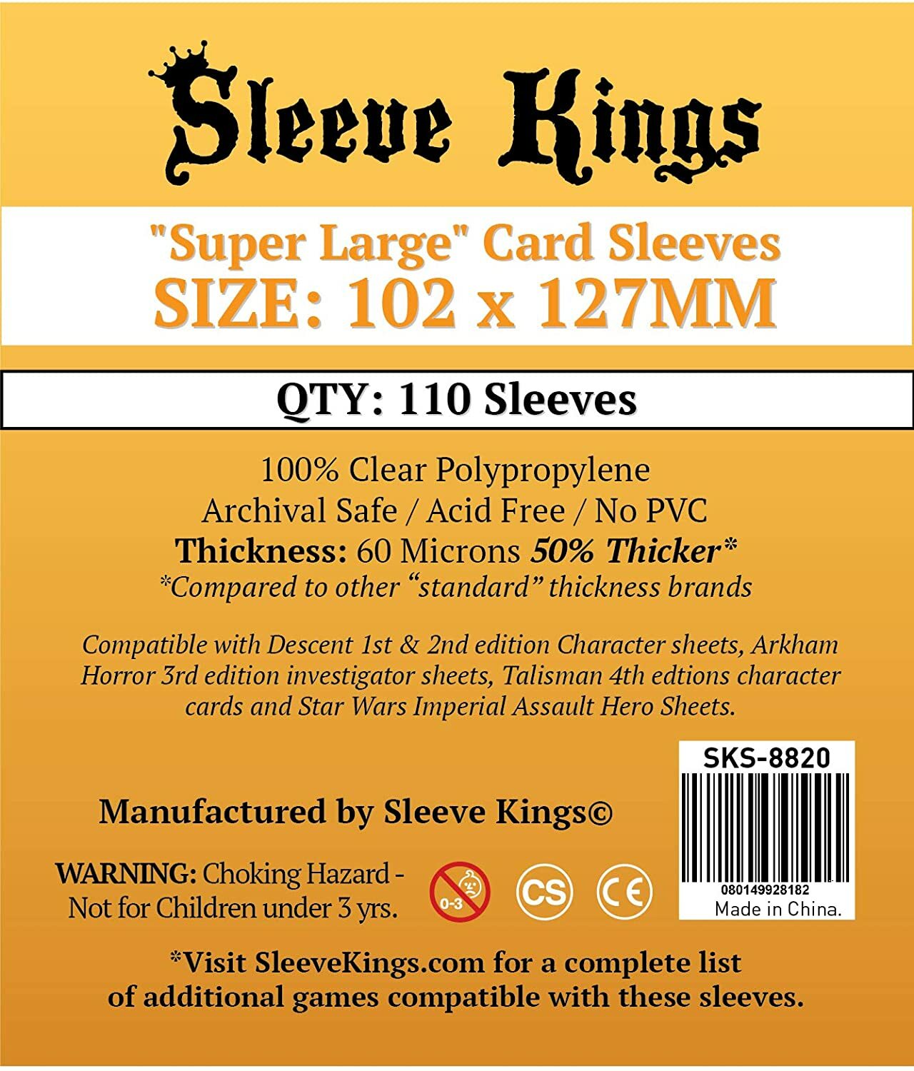 Sleeve Kings 牌套 (102x127mm) 110張/包