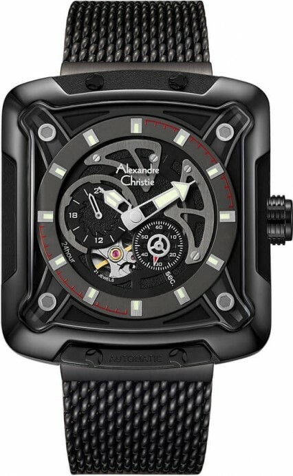 萬年鐘錶 - Alexandre Christie  3030MA系列機械錶  方形霸氣機械男錶  3030MABIPBA  錶徑45MM