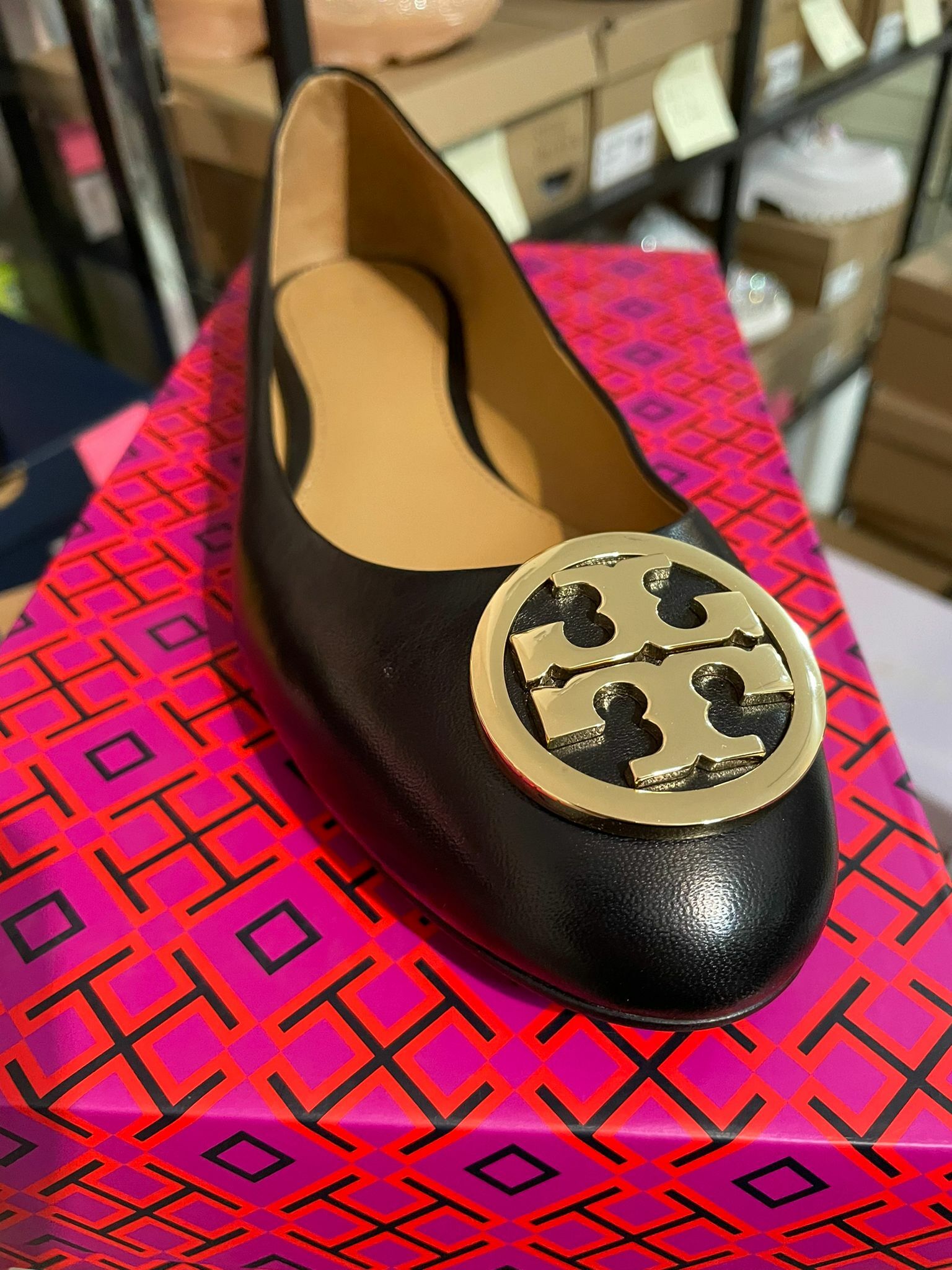 [S] TORY BURCH BENTON 2 BALLET FLAT NAPPA LEATHER BLACK,, 64090-013 (STB51)