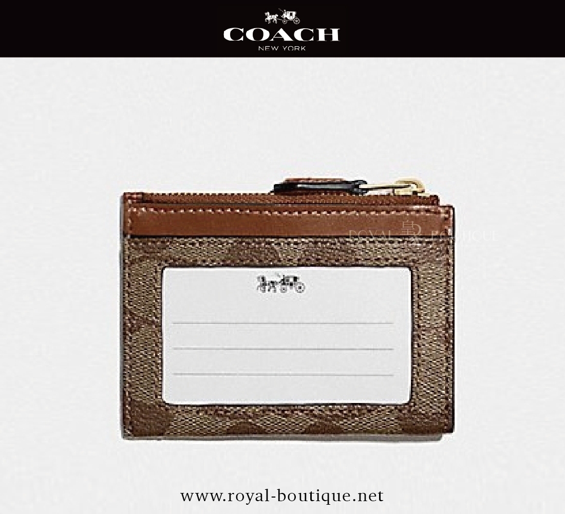 COACH 經典卡其老花零錢包證件夾