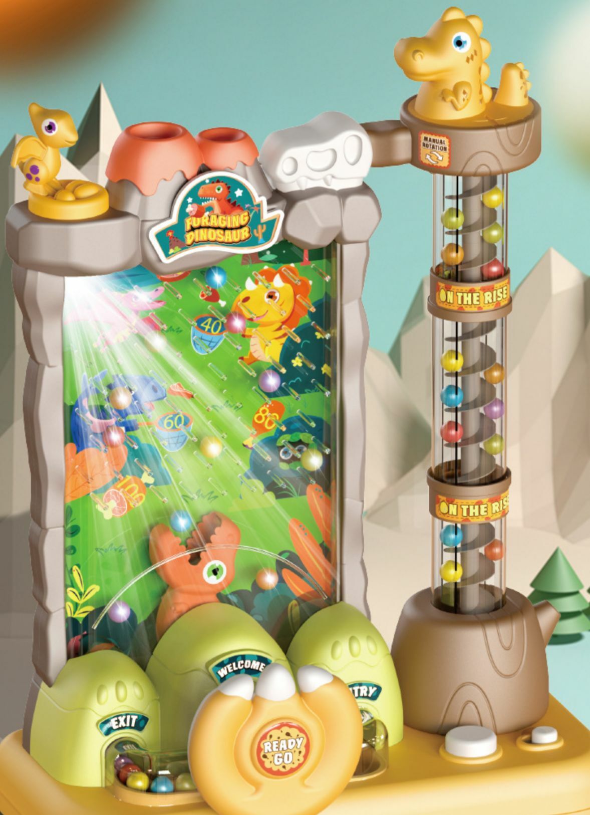 恐龍世界電動接球玩具機