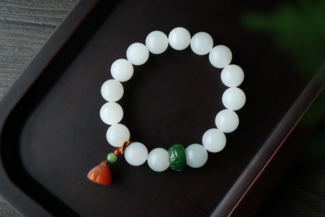 331421 和田玉羊脂玉圓珠手串 (12mm直徑)