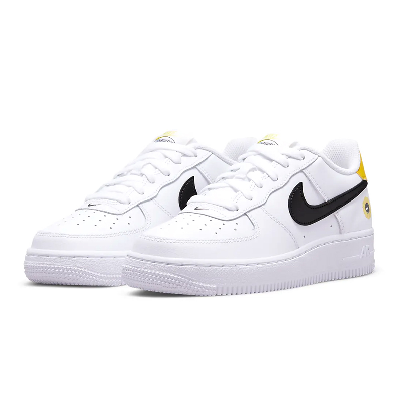 NIKE AIR FORCE 1 GS "Have a Nike Day" 白黃 黑勾 大童 女鞋 小雛菊 DM0983-100 [台灣現貨]