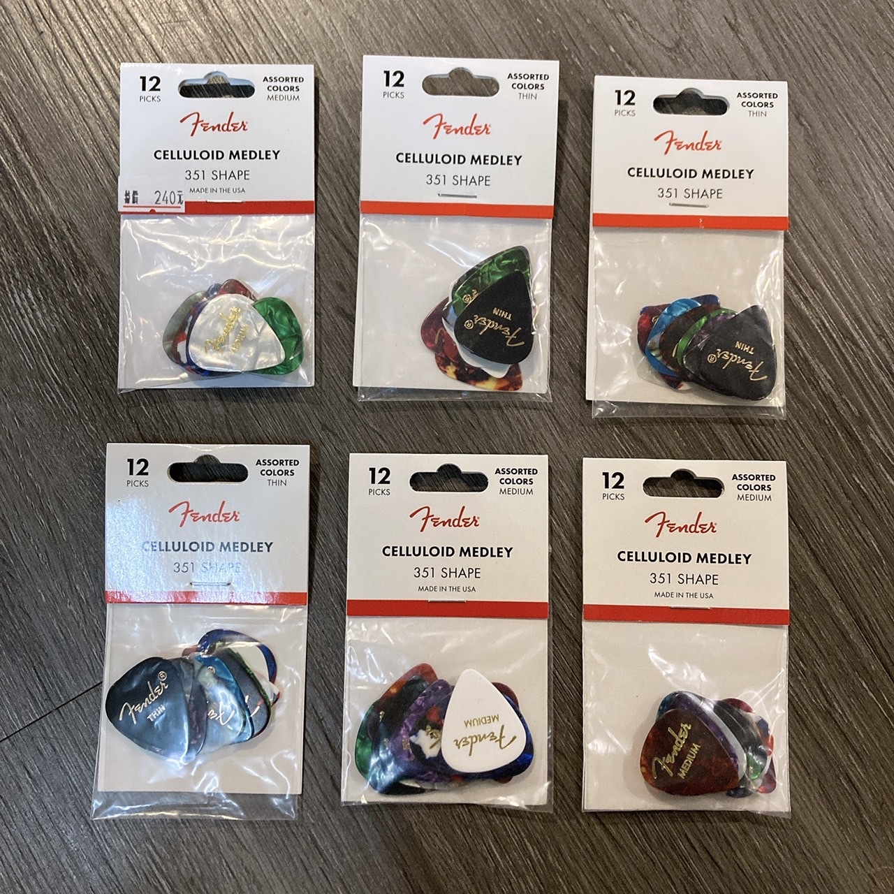 Fender Celluloid 351 彈片 12入 混色 限單包售 匹克 Pick