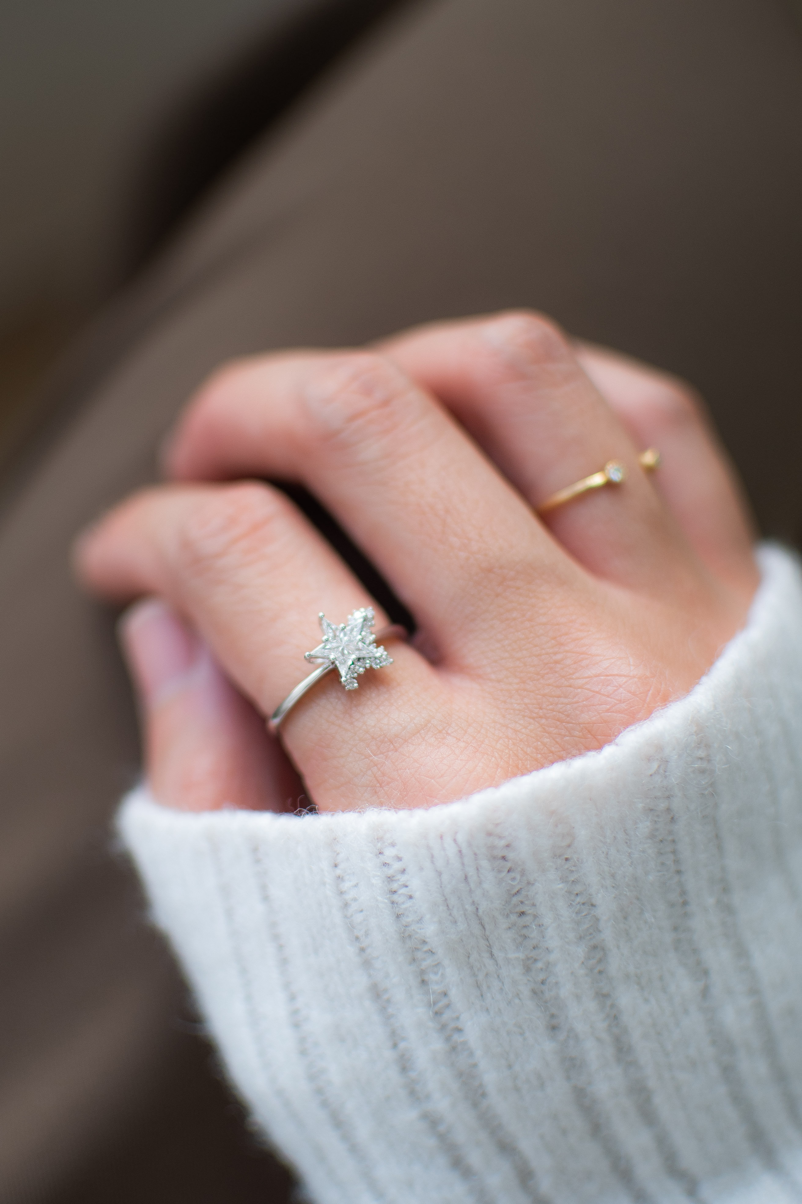 18K Star Shape Diamond Ring