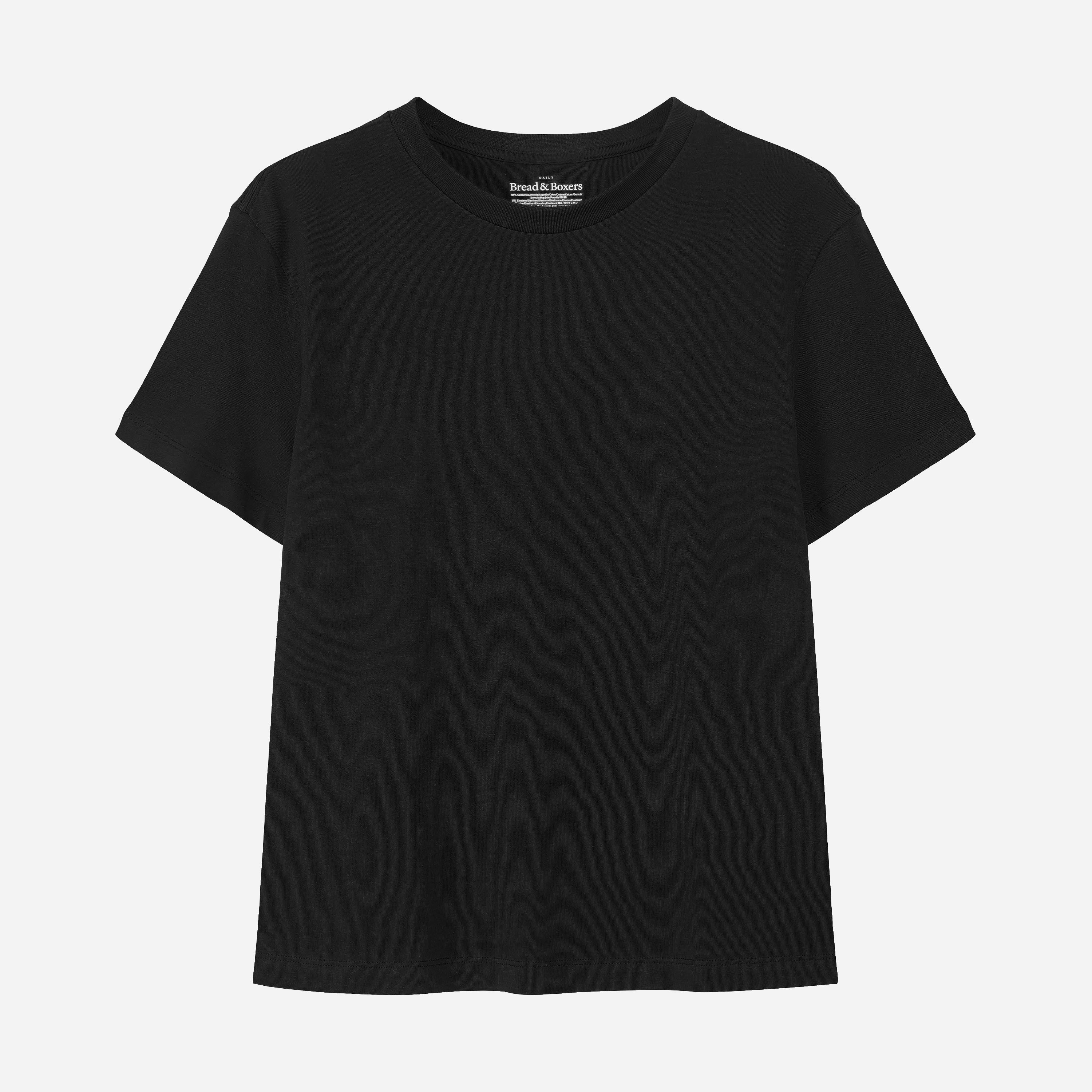 Crew-Neck Cotton 純有機棉女用圓領Ｔ- 黑