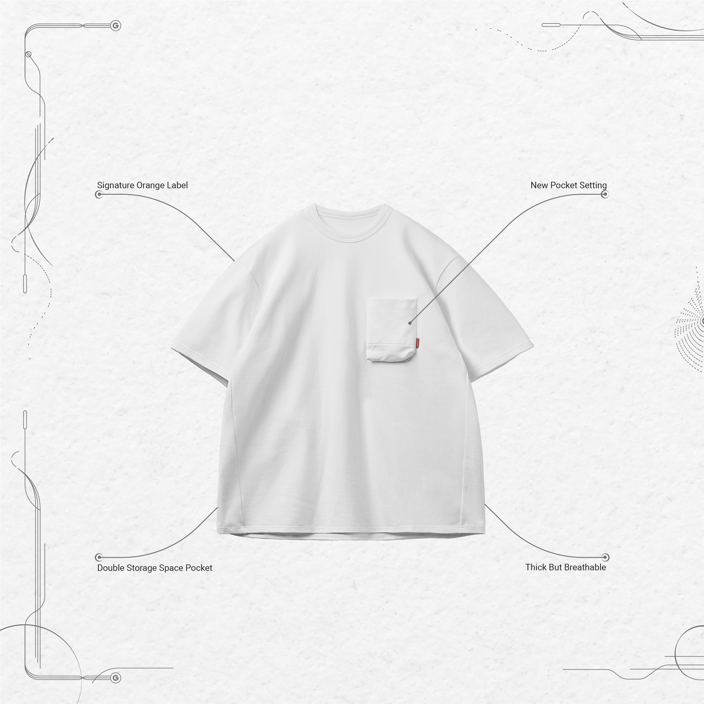 Archetype-01” 3D Pocket Tee - White