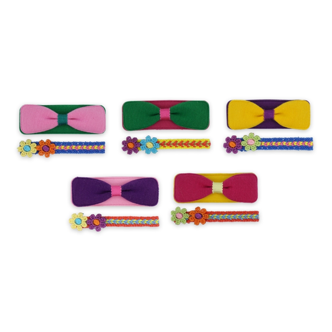 〖 Milk x Soda 〗撞色花朵布髮夾組