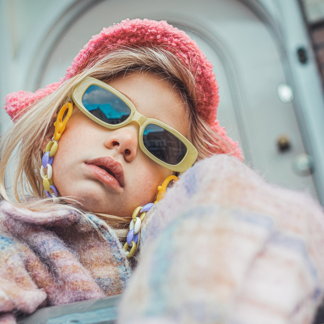 〖 Milk x Soda 〗黃色鏈條太陽眼鏡